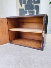 Antique vintage pine 1930s wall cabinet shelf office storage bathroom kitchen.