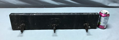 Vintage Decorative Black 23″ Tin Ceiling Metal 3 Hook Rack Old 147-25B