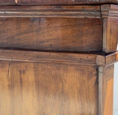 Antique Italian Baroque Walnut Credenza with Diamond Point Door, Late 17th C