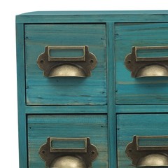 12 Drawers Vintage Tabletop Apothecary Storage Box Library Card Catalog Cabinet