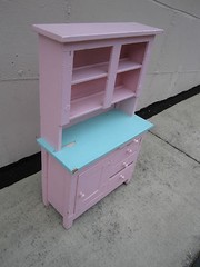 Antique / Vintage Child’s Kitchen Cupboard painted wood Charming