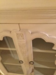 Antique Cabinet Hutch Carved Rose French Provincial Country Display Case Curio