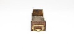 Antique Wood W C Heller Library Cabinet Drawer Wood And Metal Apothecary File #6