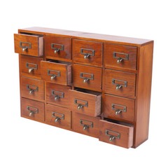 Desk Drawer Organizer Wooden Storage Box Rustic Small Parts Tool Box Cabinet NEW