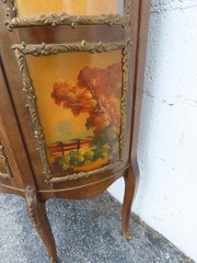 French Hand Painted Vitrine Display Curio Cabinet Cupboard 6344