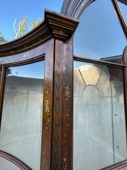 Satinwood Chiffonie adams revival antique hand painted china hutch cabinet hutch