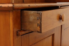 Farmhouse Antique Carved Pine Cupboard or Display Cabinet #55760