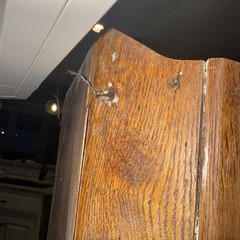 Antique Primitive Oak Wood Medicine Cabinet Shaving Mirror Wall Mounted Shelf
