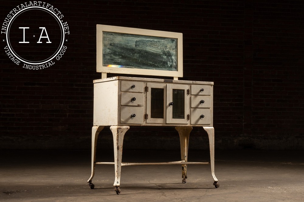 Early 20th Century Medical Sideboard Cabinet with Mirror