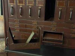 LARGE Antique Courthouse File Cabinet, Metal File Cabinet, Card File Cabinet