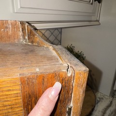 Antique Primitive Oak Wood Medicine Cabinet Shaving Mirror Wall Mounted Shelf