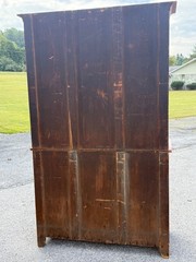 antique dutch cupboard step back cabinet old paint 1800s small size