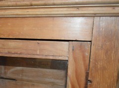 ANTIQUE PRIMITIVE HAND MADE WOOD & GLASS DISPLAY CABINET