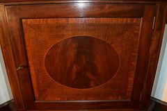 Spectacular Mahogany & inlay Handmade Corner China Cabinet by Potthast Bros.