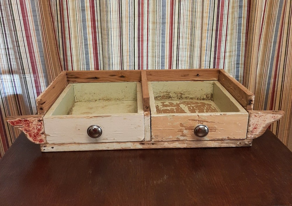 Antique Under Kitchen Cabinet 2 Drawer Storage