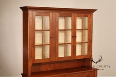 D.R. Dimes Cherry Two Piece Step Back Country Hutch Cabinet