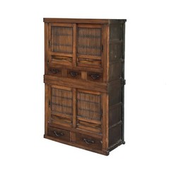 Vintage Japanese Style Sliding Doors Stack Tansu Accent Storage Cabinet ws4654