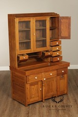 Antique American Hutch With Copper Dry Sink And Pull-Out Cutting Board