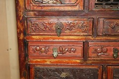 ANTIQUE CIRCA 1860 CHINESE HAND PAINTED WEDDING CABINET HOUSEKEEPERS CUPBOARD