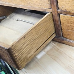 Antique Globe Wernicke Interlocking Desktop File, Brass Label Drawer Pull 1800s