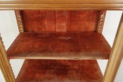 Vintage European Beveled Glass Wood Vitrine