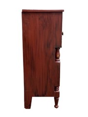 19TH C ANTIQUE COUNTRY PRIMITIVE GRAIN PAINTED JELLY CUPBOARD / KITCHEN CABINET