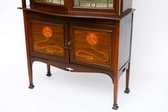 Exquisite Antique Art Nouveau Marquetry Cabinet Iconic Galle Style -Provenance