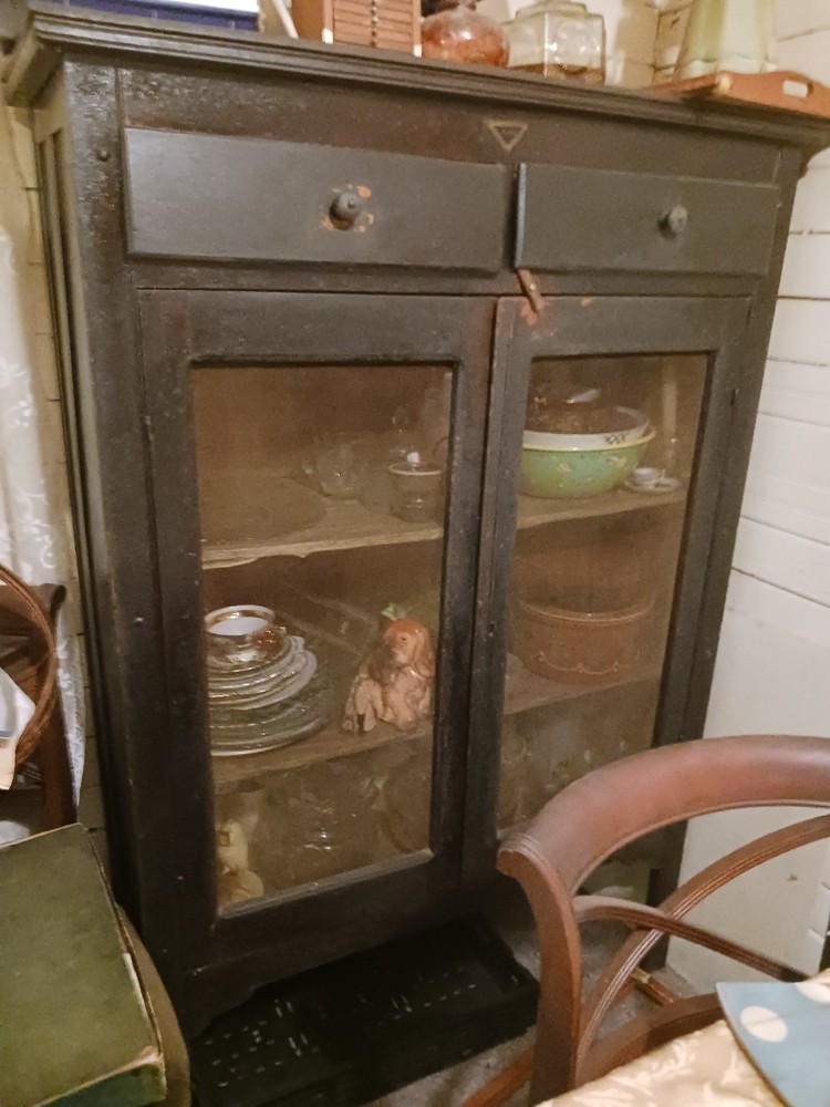 Antique Freestanding Pie Safe,3 Shelves, 2 Drawers, 2 Doors