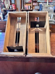 Vintage Wood Card Catalog 2 Drawer Oak Library Desk File Cabinet