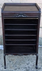 Antique Vintage Victorian Old Solid Mahogany Record Storage Sheet Music Cabinet