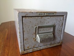 Roneo Vickers Filing Drawer Vintage Industrial Grey w Original Patina Campaign