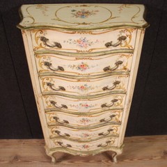 Painted tallboy antique style Venetian chest of drawers 20th century furniture