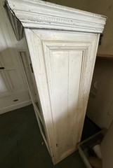 Antique Glass Front Pine Cupboard Or Cabinet