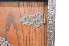Antique OOAK Handcrafted Iron Stand And Hardware Accent Cabinet Smoking Document