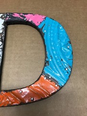 Decorative Salvaged Tin Ceiling 8″ Patchwork Mix Color Letter D Metal 613-26B
