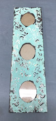 VTG 5×23 Multi Triple Oval Photo Tin Ceiling Metal Picture Frame Old 1841-25B