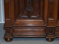 RARE DUTCH STUNNING 1940’S ORNATELY HAND CARVED CUPBOARD PART LARGE OFFICE SUITE