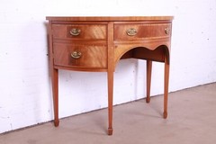 Baker Furniture Federal Inlaid Mahogany and Satinwood Demilune Cabinet