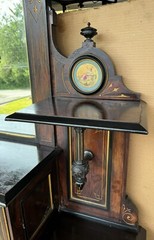 RENAISSANCE ROSEWOOD CREDENZA WITH GOLD INCISING AND PORCELAIN PLAQUES