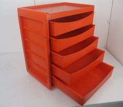 Vintage Hard Plastic Space Age Chest of Drawers Storage Unit Meurop Emont HTF
