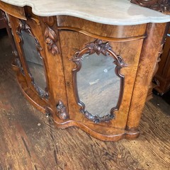 Antique Rosewood Victorian Cabinet Mirror Server Sideboard Carved 1860