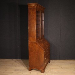 Georgian style double-body trumeau wood 20th century bureau desk bookcase