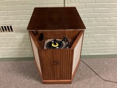 Vintage Wood Working Westinghouse Small Floor Record Player Stereo Cabinet