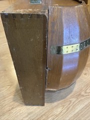 Vintage Mid-Century Barrel Bar Cabinet