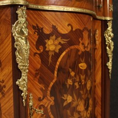 Inlaid sideboard antique style Napoleon III furniture marble top 20th century