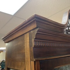 VTG 1950s MCM American of Martinsville Solid Mahogany Curio Display Cabinet 89″H