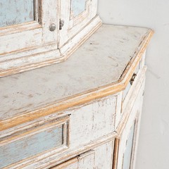 Early 19th Century Large Swedish Blue & White Swedish Corner Cabinet