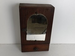 small Art Deco Antique Medicine Apothecary Cabinet Bathroom Shaving barn style