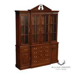 Stickley Traditional Style Cherry Breakfront China Cabinet