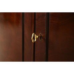 Drexel Georgian Mahogany Bow Front Corner Cabinet, 1950s